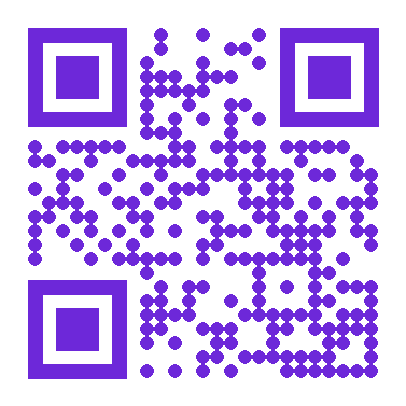 Circle-module QR code, decoded text: https://betterqr.dev