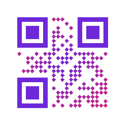 Diamond-module radial gradient QR code, decoded text: ECC L-H
