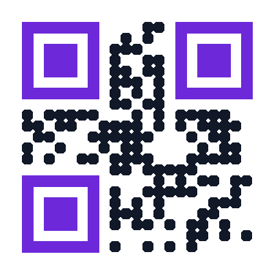Rounded-module QR code with contrast finder color, decoded text: OPEN SOURCE