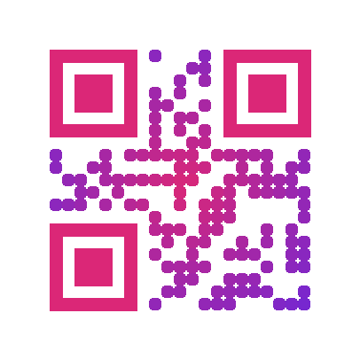 Rounded-module radial gradient QR code, decoded text: V1-V40
