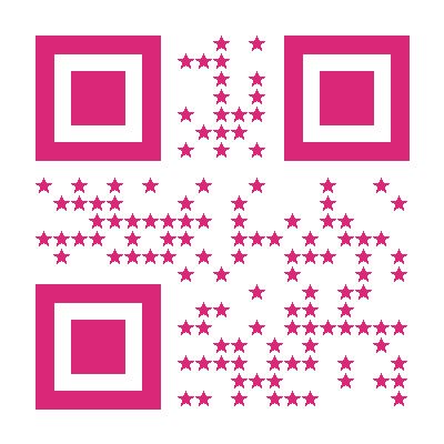 Star-module QR code, decoded text: HELLO WORLD